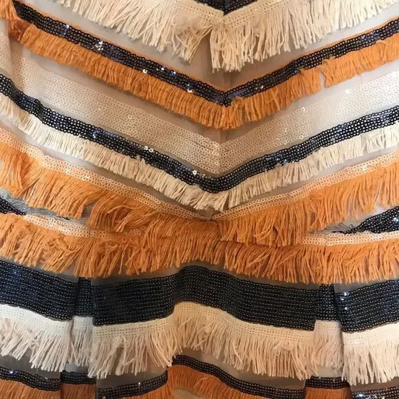 Eva mendes fringe sequin fit‎ and flare dress - Picture 4 of 8